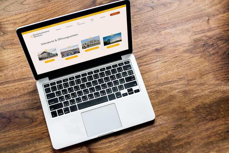 Praxisauftritt mit Responsive Website für Rückenschmerz-Zentrum – designed by meinpraxisauftritt.ch